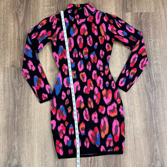 EUC Farm Rio Iridescent Leopards Sweater Dress Sz XS - Picture 6 of 11